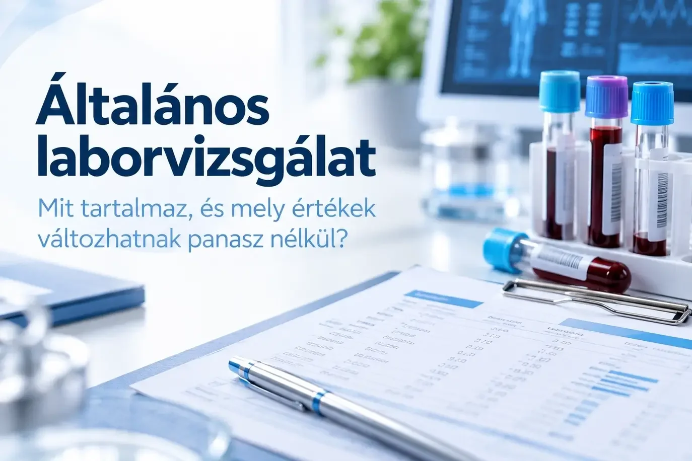 Általános laborvizsgálat vérmintákkal és laboreredménnyel